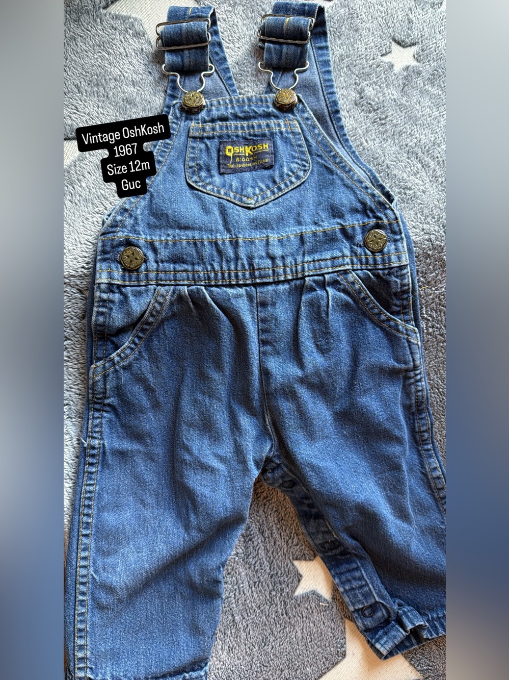 Vintage OshKosh B'gosh Blue Denim Kids Overalls
